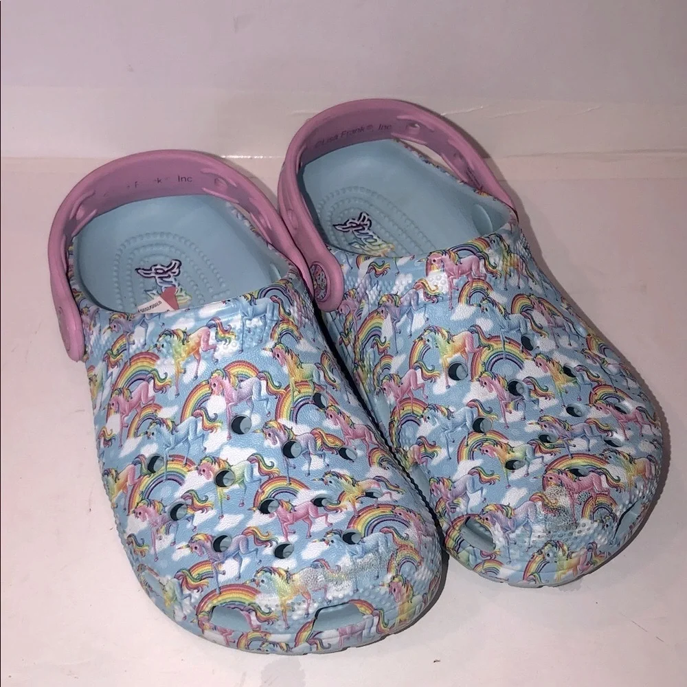 Crocs Lisa Frank Rainbow Unicorn Kids Slippers